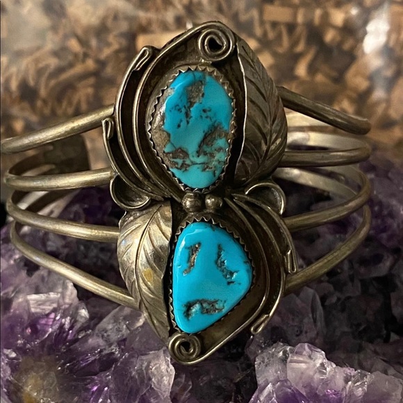 Vintage turquoise sterling cuff